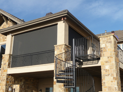 Oasis Shades provide insect protection for this covered deck Oasis® 2900 Solar Insect Shades photo